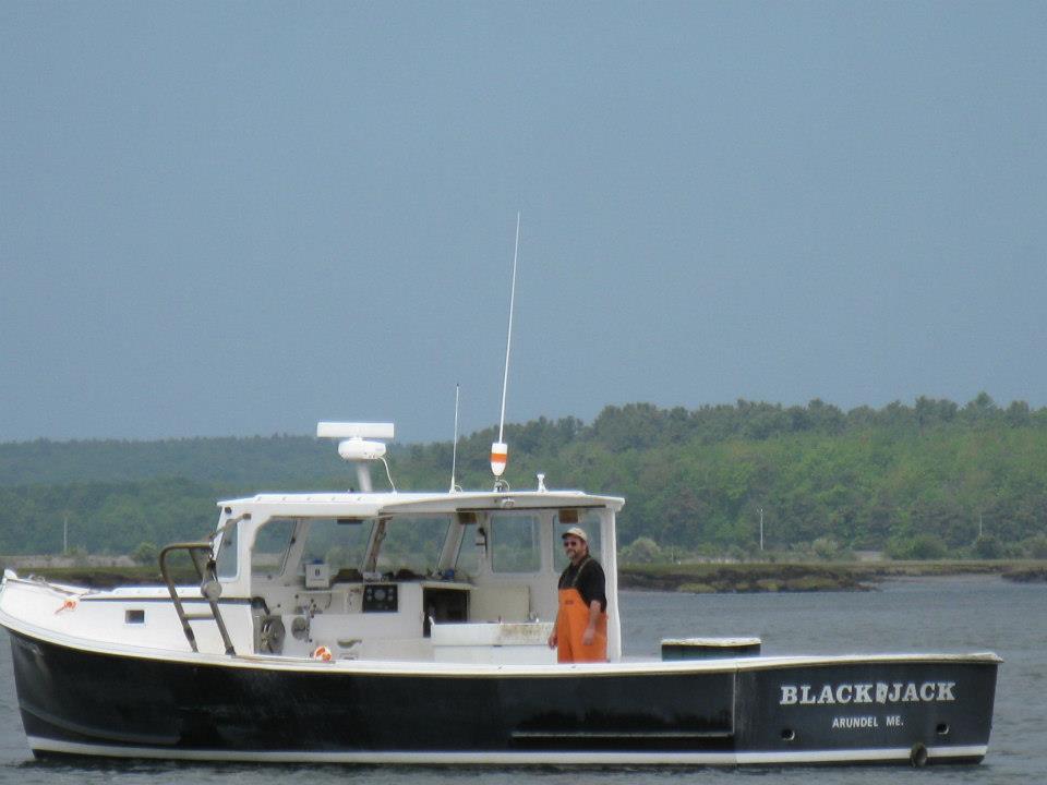 Wayne on his lobster boat the Black Jack